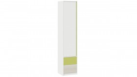 Шкаф для белья комбинированный «Сканди» Дуб Гарден/Белый/Зеленый в Искитиме - iskitim.katalogmebeli.com | фото 1