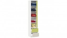 Шкаф для белья комбинированный «Сканди» Дуб Гарден/Белый/Зеленый в Искитиме - iskitim.katalogmebeli.com | фото 3