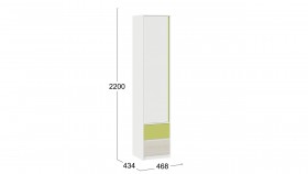 Шкаф для белья комбинированный «Сканди» Дуб Гарден/Белый/Зеленый в Искитиме - iskitim.katalogmebeli.com | фото 4
