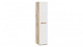 Шкаф для белья с 1-ой дверью «Фьюжн» Дуб Делано/Белый глянец в Искитиме - iskitim.katalogmebeli.com | фото