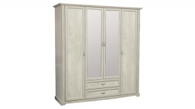 Шкаф для одежды "Сохо" (бетон пайн белый/2 ящика/зеркало) в Искитиме - iskitim.katalogmebeli.com | фото 4