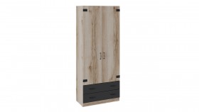 Шкаф для одежды комбинированный «Окланд» (Фон Черный/Дуб Делано) в Искитиме - iskitim.katalogmebeli.com | фото 1