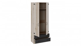 Шкаф для одежды комбинированный «Окланд» (Фон Черный/Дуб Делано) в Искитиме - iskitim.katalogmebeli.com | фото 2