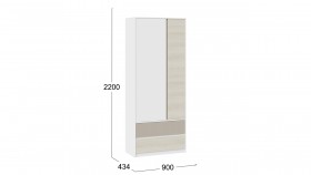 Шкаф для одежды комбинированный «Сканди» Дуб Гарден/Белый/Глиняный серый в Искитиме - iskitim.katalogmebeli.com | фото 4