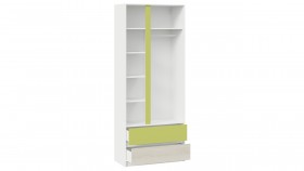 Шкаф для одежды комбинированный «Сканди» Дуб Гарден/Белый/Зеленый в Искитиме - iskitim.katalogmebeli.com | фото 2