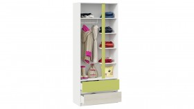 Шкаф для одежды комбинированный «Сканди» Дуб Гарден/Белый/Зеленый в Искитиме - iskitim.katalogmebeli.com | фото 4