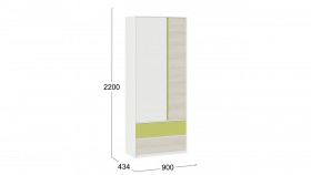 Шкаф для одежды комбинированный «Сканди» Дуб Гарден/Белый/Зеленый в Искитиме - iskitim.katalogmebeli.com | фото 5
