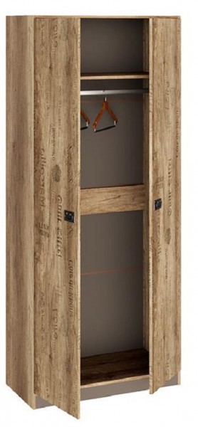 Шкаф для одежды «Пилигрим» (Дуб Каньон светлый, Фон серый) в Искитиме - iskitim.katalogmebeli.com | фото 2
