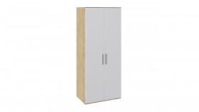 Шкаф для одежды с 2-мя глухими дверями «Квадро» (Бунратти/Белый глянец) в Искитиме - iskitim.katalogmebeli.com | фото 2