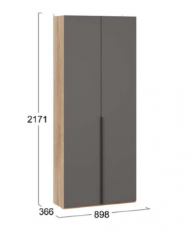 Шкаф для одежды с 2 глухими дверями «Порто» (366) в Искитиме - iskitim.katalogmebeli.com | фото 2