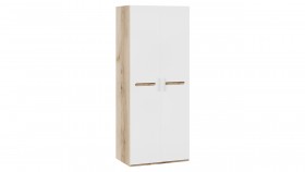 Шкаф для одежды с 2-мя дверями «Фьюжн» Дуб Делано/Белый глянец в Искитиме - iskitim.katalogmebeli.com | фото