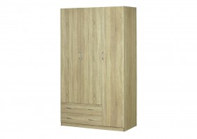 Шкаф для платья и белья 3-х дверный без зеркала Дуб Сонома в Искитиме - iskitim.katalogmebeli.com | фото