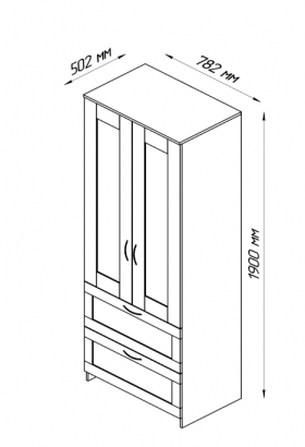 Шкаф двухдверный Сириус с 2 ящиками белый в Искитиме - iskitim.katalogmebeli.com | фото 3