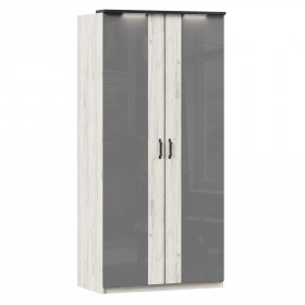 Техно ЛД 678.130.000.007 Шкаф 2-хстворчатый с комбинированными дверями (Дуб Крафт белый/Серый шифер) в Искитиме - iskitim.katalogmebeli.com | фото