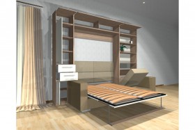 Шкаф-кровать с диваном Каролина в Искитиме - iskitim.katalogmebeli.com | фото 3