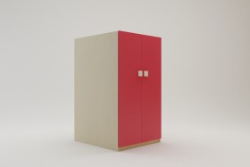 Шкаф под кровать второго яруса Бэрри (Красный/корпус Клен) в Искитиме - iskitim.katalogmebeli.com | фото 1