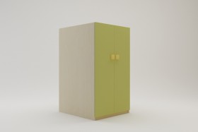 Шкаф под кровать второго яруса Смайли (Зеленый/корпус Клен) в Искитиме - iskitim.katalogmebeli.com | фото