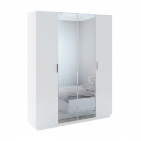 Шкаф с зер. 4 двери М22 Спальня Тиффани (белый текстурный) в Искитиме - iskitim.katalogmebeli.com | фото