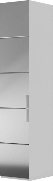 Шкаф ШР-1 зеркало, левый, Вива (Белый/Белый глянец/Платина) в Искитиме - iskitim.katalogmebeli.com | фото