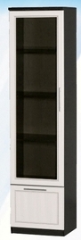 Шкаф средний с ящиком и стеклодверью ДЛЯ ГОСТИНОЙ ШСЯС-450 Венге/Дуб выбеленный в Искитиме - iskitim.katalogmebeli.com | фото