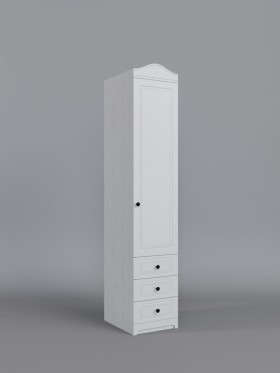 Шкаф угловой Бэлла с ящиками (Выбеленное дерево/Белый) в Искитиме - iskitim.katalogmebeli.com | фото