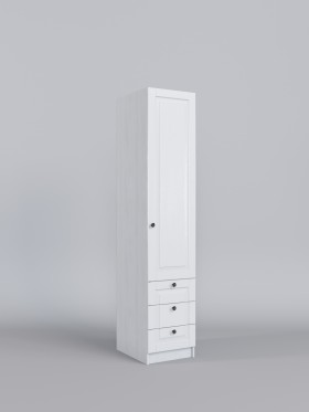 Шкаф угловой (секция с ящиками) Классика (Белый/корпус Выбеленное дерево) в Искитиме - iskitim.katalogmebeli.com | фото