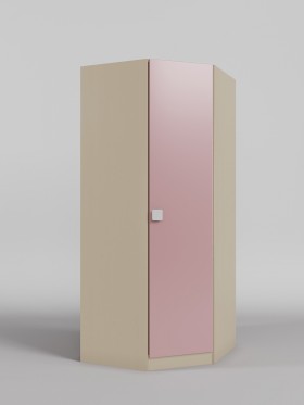 Шкаф угловой (угловая секция) Грэйси (Розовый/корпус Клен) в Искитиме - iskitim.katalogmebeli.com | фото