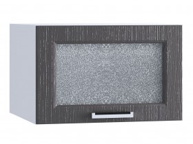 Шкаф верхний горизонтальный со стеклом 510, ШВГС 510 (Клен серый/корпус белый) в Искитиме - iskitim.katalogmebeli.com | фото