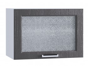 Шкаф верхний горизонтальный со стеклом 609, ШВГС 609 (Клен серый/корпус белый) в Искитиме - iskitim.katalogmebeli.com | фото