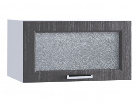 Шкаф верхний горизонтальный со стеклом 610, ШВГС 610 (Клен серый/корпус белый) в Искитиме - iskitim.katalogmebeli.com | фото