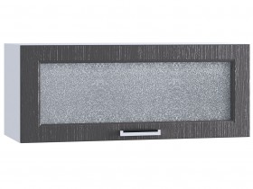 Шкаф верхний горизонтальный со стеклом 800, ШВГС 800 (Клен серый/корпус белый) в Искитиме - iskitim.katalogmebeli.com | фото