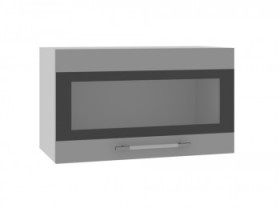 Шкаф верхний Ройс ГПГСФ 600 (Белый софт/Серый/горизонт) в Искитиме - iskitim.katalogmebeli.com | фото