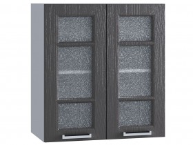 Шкаф верхний со стеклом 600, ШВС 600 (Клен серый/корпус белый) в Искитиме - iskitim.katalogmebeli.com | фото