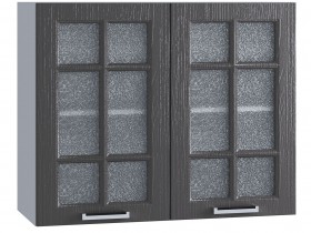 Шкаф верхний со стеклом 800, ШВС 800 (Клен серый/корпус белый) в Искитиме - iskitim.katalogmebeli.com | фото
