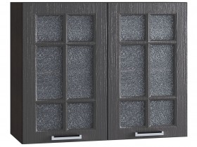 Шкаф верхний со стеклом 800, ШВС 800 (Клен серый/корпус венге) в Искитиме - iskitim.katalogmebeli.com | фото