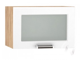 Шкаф верхний со стеклом Прага ШВГС 500 (Белое дерево/корпус дуб крафт золотой) в Искитиме - iskitim.katalogmebeli.com | фото