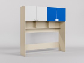 Система хранения над кроватью Скай люкс (Синий/Белый/корпус Клен) в Искитиме - iskitim.katalogmebeli.com | фото