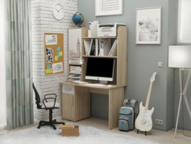 Компьютерный стол Лайт-1 (1200/дуб сонома/белый) в Искитиме - iskitim.katalogmebeli.com | фото