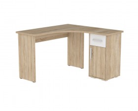 Угловой компьютерный стол Лайт-1 (1200/дуб сонома/белый) в Искитиме - iskitim.katalogmebeli.com | фото 1