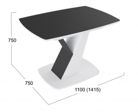 Стол обеденный «Гарда» Тип 1 (Белый/Стекло матовое черный графит) в Искитиме - iskitim.katalogmebeli.com | фото 3