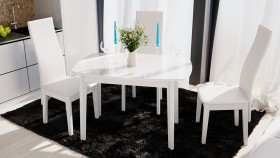 Стол обеденный «Портофино» (Белый глянец/Стекло белое) в Искитиме - iskitim.katalogmebeli.com | фото 2