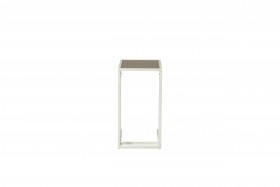 Стол приставной Скандик 42.24 (со стеклом) (металл: белый) в Искитиме - iskitim.katalogmebeli.com | фото 2
