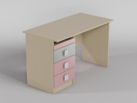 Стол (прямая столешница) Грэйси (Розовый/Серый/корпус Клен) в Искитиме - iskitim.katalogmebeli.com | фото