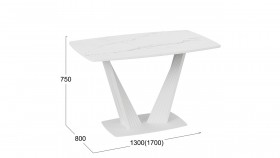 Стол раздвижной «Фабио» Тип 1 (Белый мрамор матовый) в Искитиме - iskitim.katalogmebeli.com | фото 6