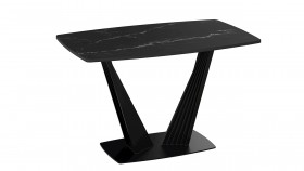 Стол раздвижной «Фабио» Тип 1 (Черный муар/Стекло черное) в Искитиме - iskitim.katalogmebeli.com | фото 5