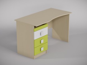 Стол (столешница с выемкой) Эппл (Зеленый/Белый/корпус Клен) в Искитиме - iskitim.katalogmebeli.com | фото