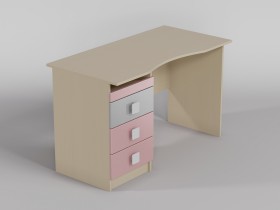 Стол (столешница с выемкой) Грэйси (Розовый/Серый/корпус Клен) в Искитиме - iskitim.katalogmebeli.com | фото