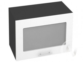Шкаф со стеклом Валерия-М ШВГС-609 (Белый глянец/Венге/верхний/горизонтальный/высокий) в Искитиме - iskitim.katalogmebeli.com | фото