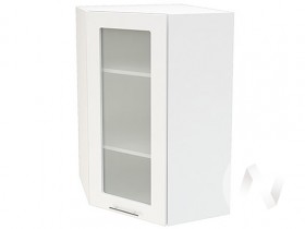 Угловой шкаф со стеклом Валерия-М ШВУС-599 (Белый глянец/Белый/верхний/высокий) в Искитиме - iskitim.katalogmebeli.com | фото