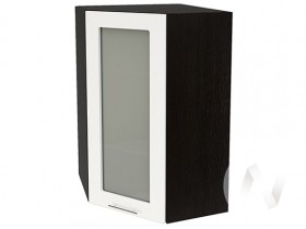 Угловой шкаф со стеклом Валерия-М ШВУС-599 (Белый глянец/Венге/верхний/высокий) в Искитиме - iskitim.katalogmebeli.com | фото